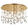 ZŁOTY PLAFON KRYSZTAŁOWY IDEAL LUX  MOONLIGHT PL12 082783 ZŁOTA LAMPA KRYSZTAŁOWA GLAMOUR